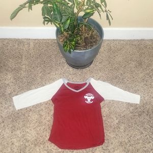 Christmas Vacation Ripple Junction 3/4 Sleeve Top Women's Sz Med